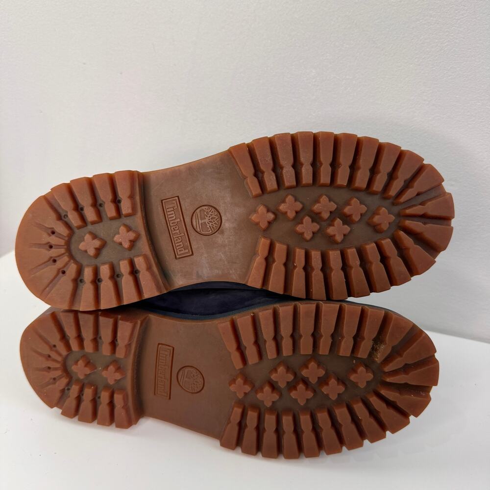 TIMBERLAND Boys Boots 6 Navy Blue Nubuck Premium Waterproof 6" Combat Boot 3793A - Picture 7 of 9